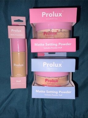 Prolux Matte Foundation & Matte Setting Powder - Shell / Honey / Porcelain